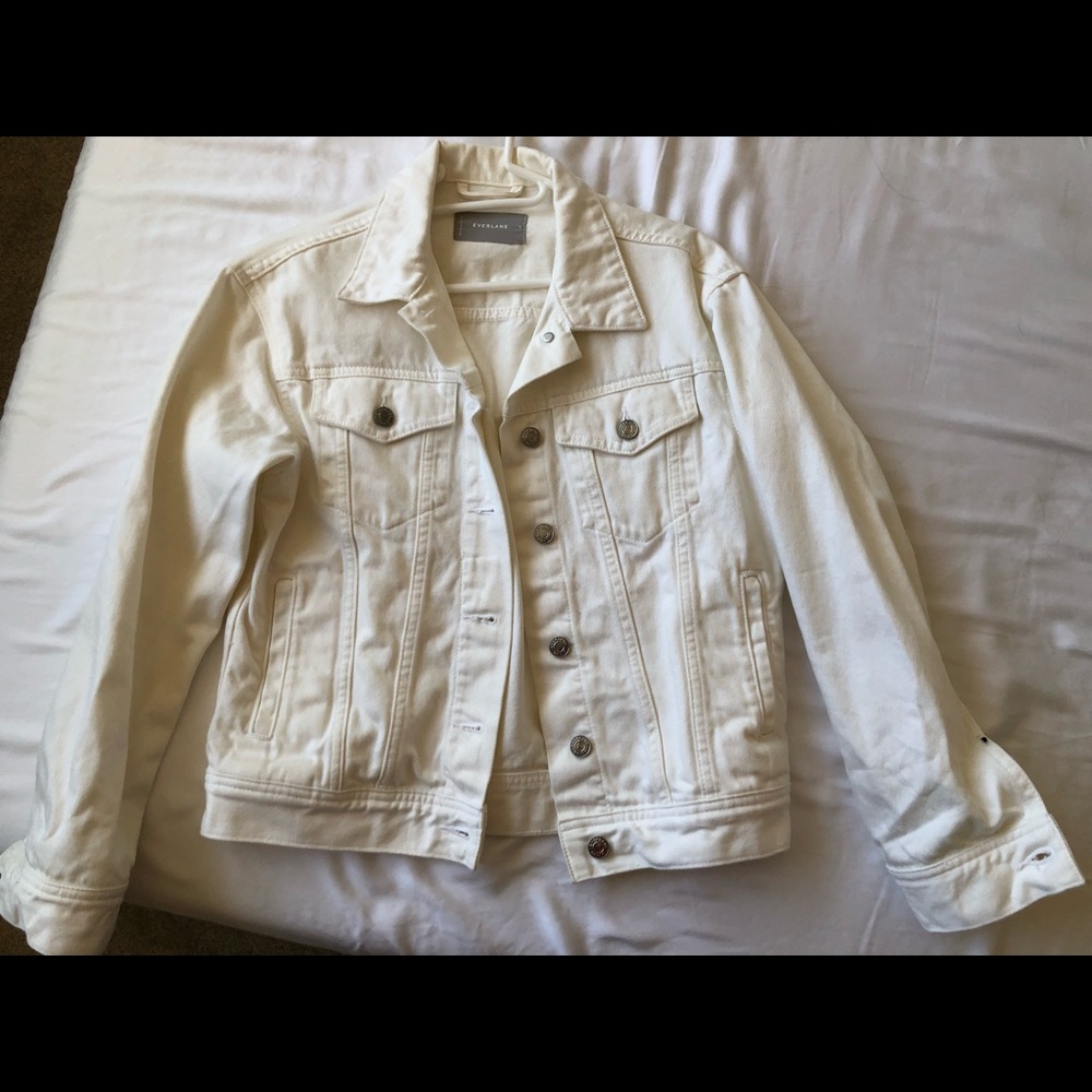 Everlane denim jacket, bone, size xs